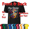 Personalised Black T Shirt Your Image Custom Photo Printed Stag do Hen Party Unisex