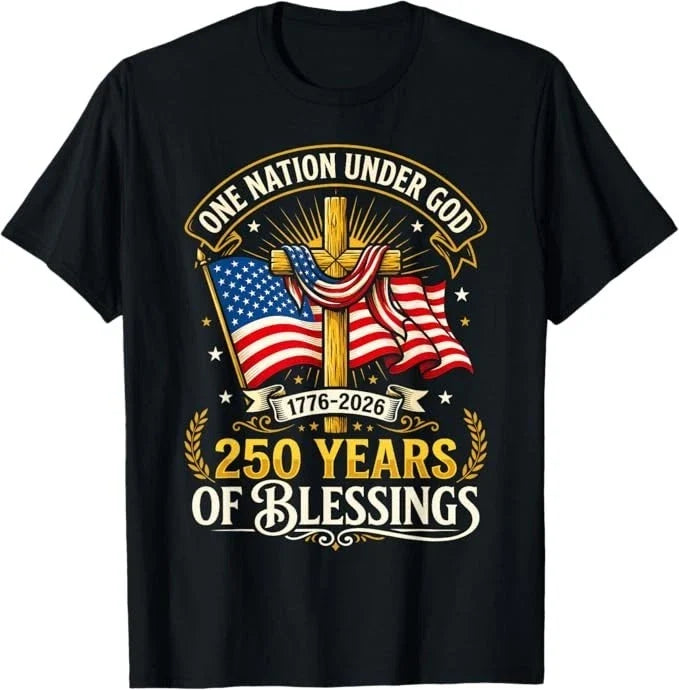 Freedom 250th Anniversary USA Flag Christian God Patriotic Unisex