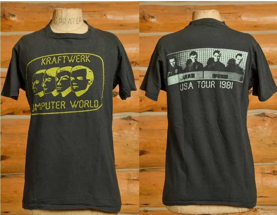 2 Sides Kraftwerk Computer World Tour 1980s Black Cotton S-5XL Shirt AD333 Unisex