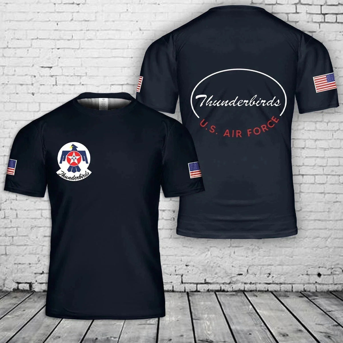 Custom Name US Air Force Thunderbirds 3D Black Unisex S to 5XL Unisex