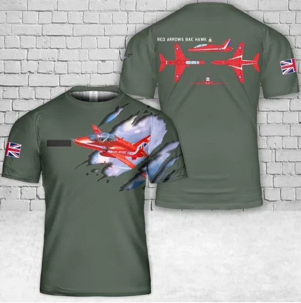 Custom Name Royal Air Force Aerobatic Team Red Arrows BAE HAWK 3D Unisex