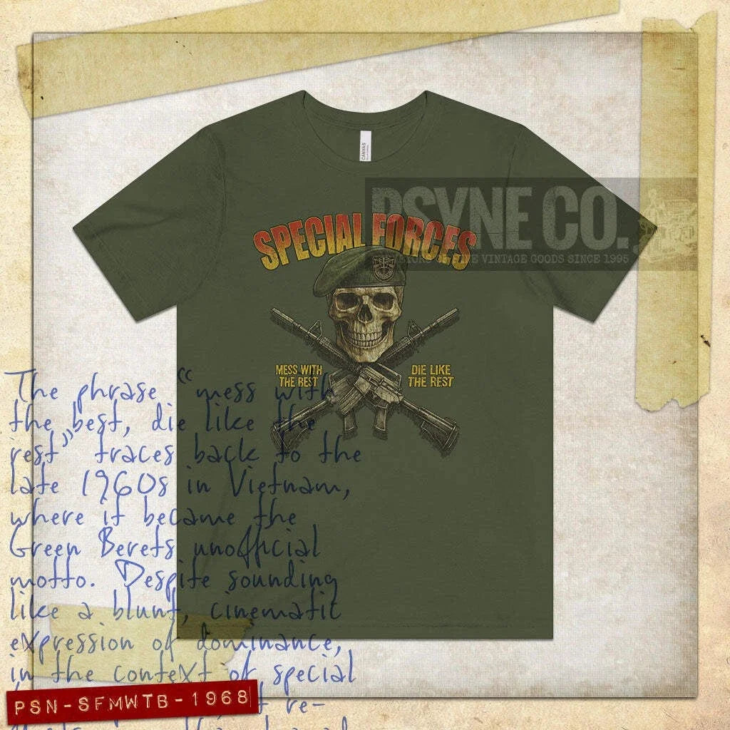 Special Forces: Mess With the Best, Die Like the Rest 1968 Vintage Men's Unisex