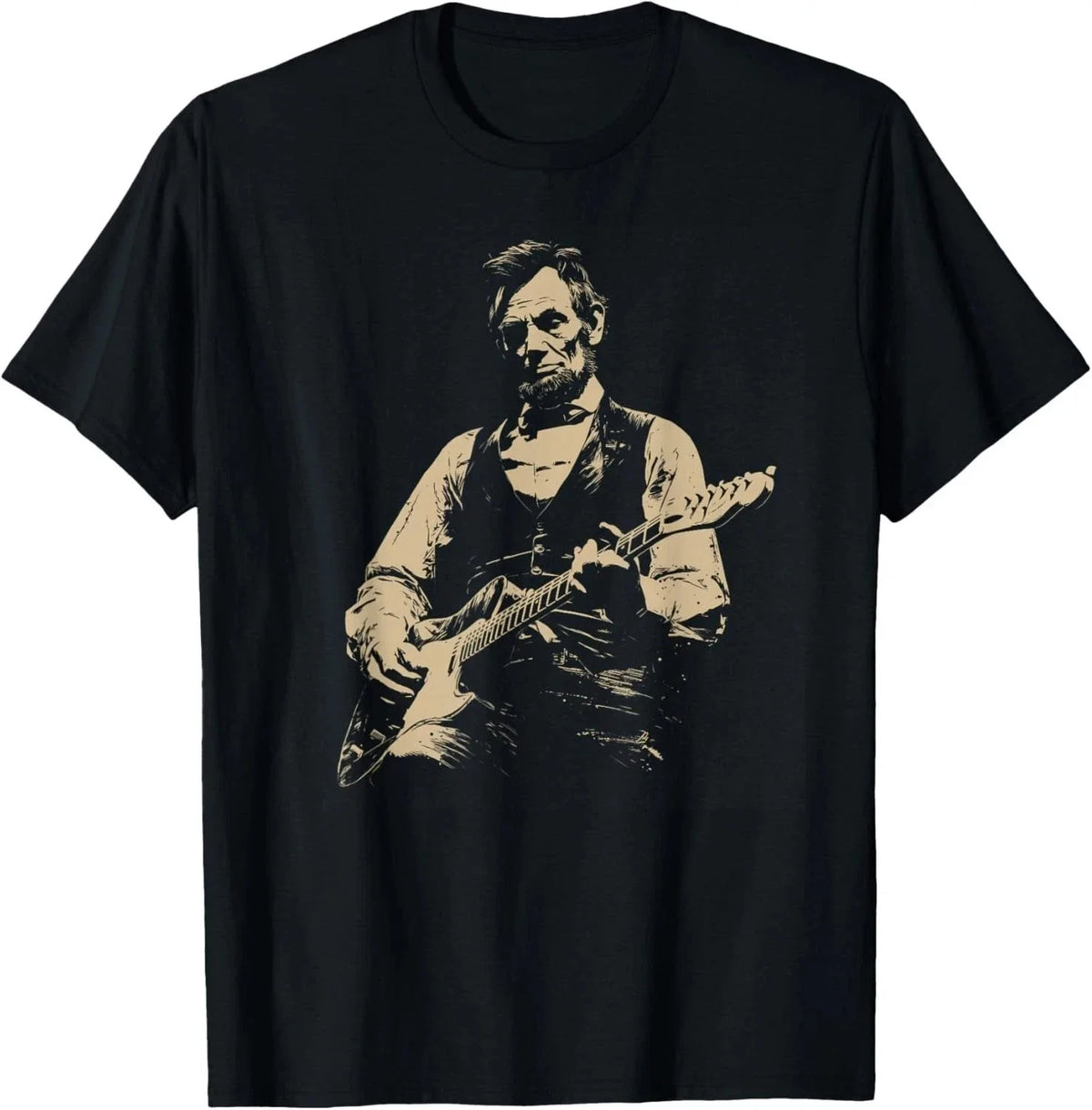 Abraham Lincoln-Abe-Lincoln Playing Guitar Retro Vintage Unisex Unisex