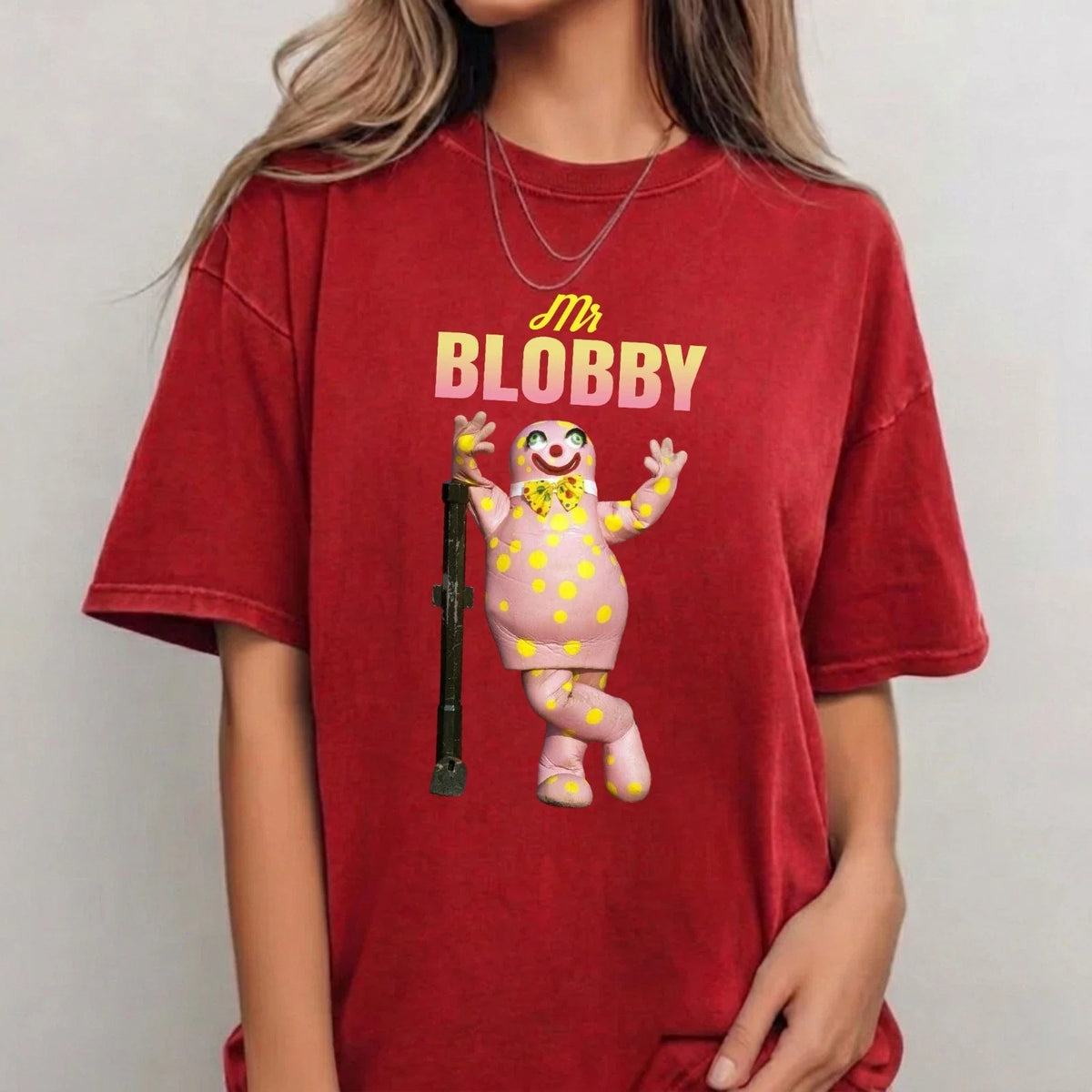 Mr Blobby Funny Retro 90s Cartoon Character Vintage Unisex Gift Tee Top Unisex
