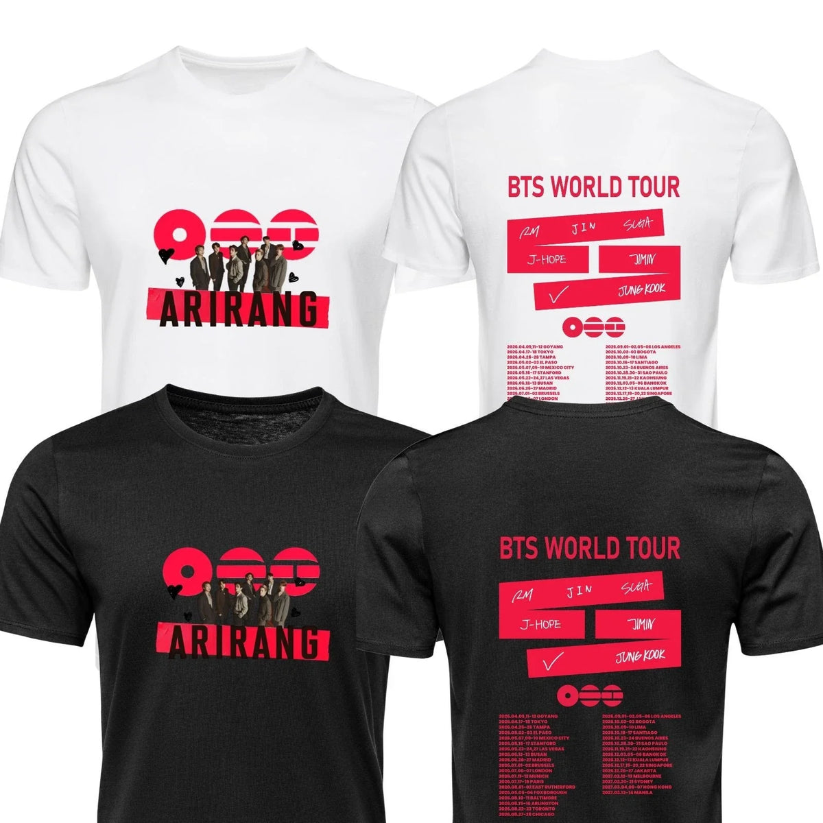 BTS T Shirt Arirang World Tour Inspired Fan merch Unisex Adults kids tee Tops Unisex