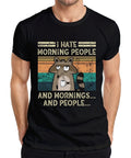 I hate morning people and mornings Raccoon Coffee Retro Mens Unisex