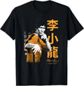 Bruce Lee Iconic Fight Pose Yellow Text Retro Martial Arts Unisex