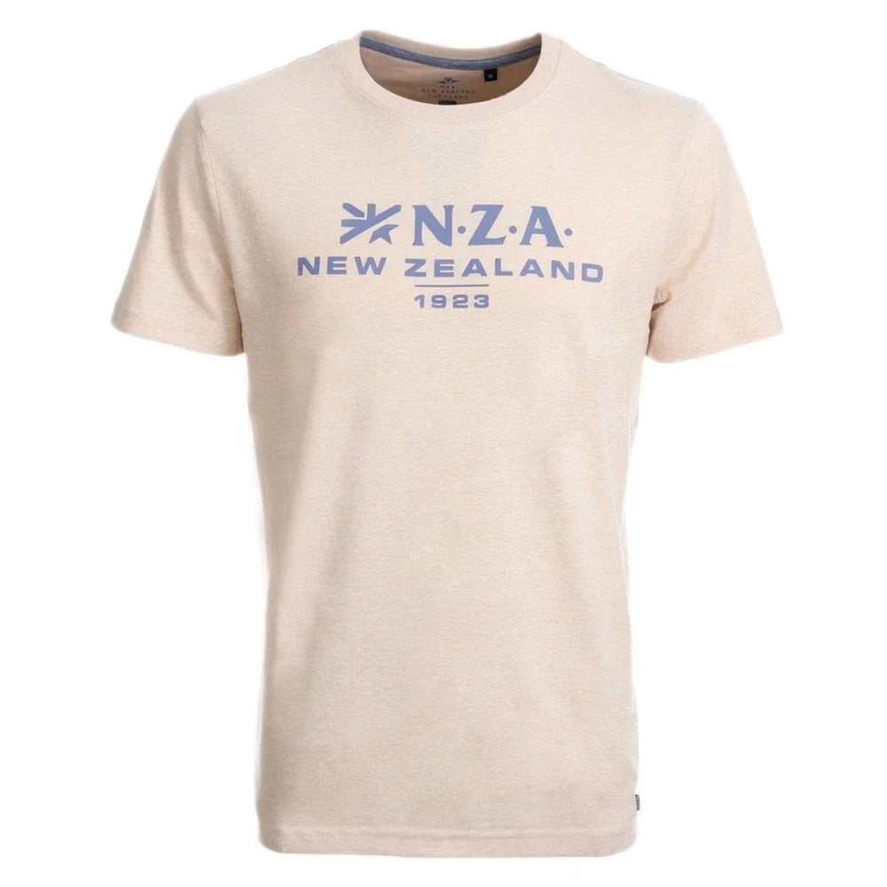 NZA New Zealand Auckland Mens T Shirt Logo Beige 26DN720 1121 Fresh Sand Melan Unisex