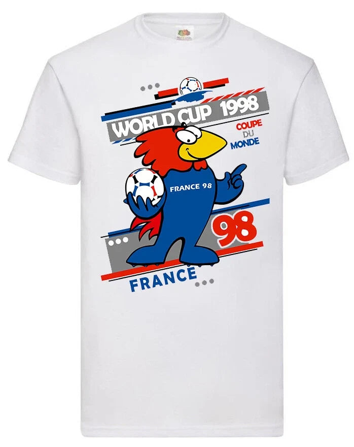 France 98 Classic Retro Football Soccer T Shirt For World Cup Fans Unisex