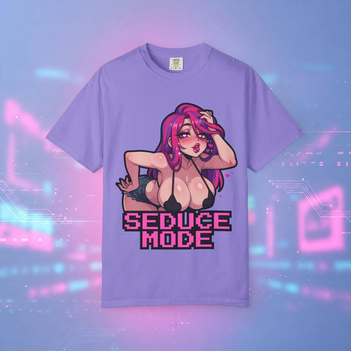 Comfort Colors 1717 Anime Pinup Graphic Tee Seduce Mode Gamer Shirt Unisex S-4XL Unisex