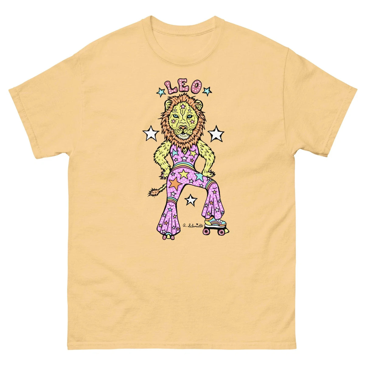 Leo Lion Astrology Star Sign Roller Disco Original Art Unisex classic tee Unisex