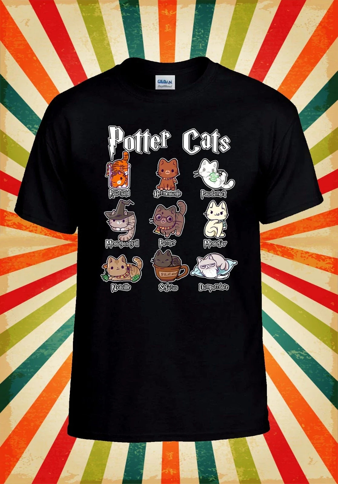 Potter Cats T shirt Cute Cat Animal Men Women Unisex Baseball T Shirt Top 3133 Unisex