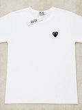 Comme Des Garcons Play Black Heart Logo White Men's Short Sleeve T Shirt Size M Unisex