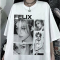 FELIX Stray Kids Kpop Design T Shirt Unisex Short Sleeve T Shirt S-5XL Unisex