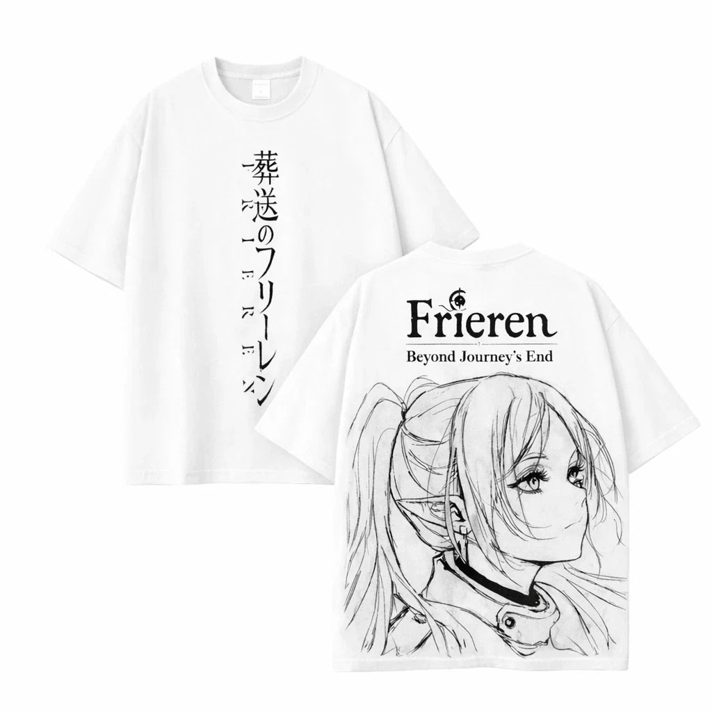 Frieren Season 2 Anime – Black, White & Gray Tee, Fantasy Anime Shirt Unisex