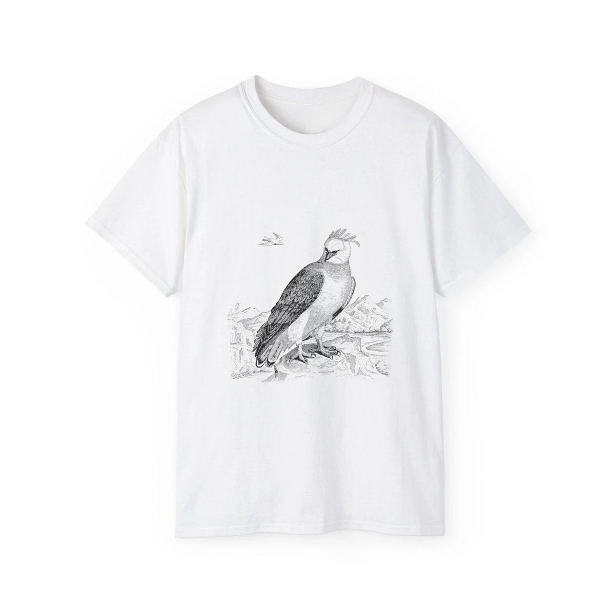 Eagle Landscape Line Art Bird Vintage Retro | Custom Graphic Unisex