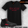 Shirt To Match AJ 12 Bloodline 2026 Sneaker Matching Tee Stealth Unisex