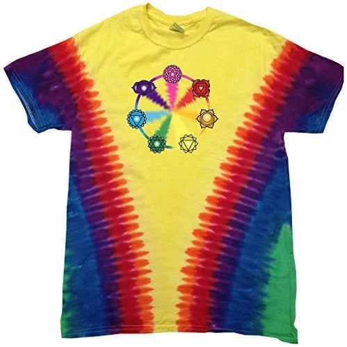 Mens Chakra Circle V-dye Tee Shirt Unisex