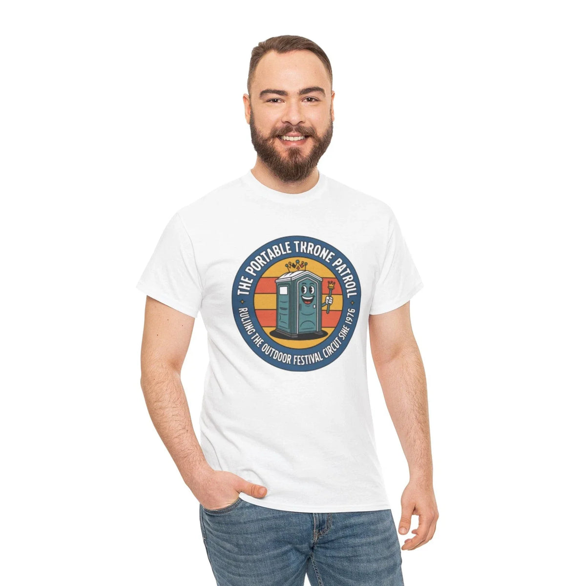 Vintage Porta Potty Service T Shirt Funny Sanitation Worker Retro 70s Parody Tee Unisex