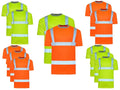 Men's Hi-Vis Workwear High Visibility Reflective Safety & Security Tees Unisex