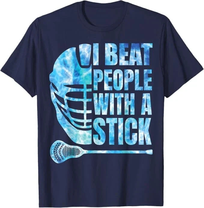Lacrosse-Shirt Lax I Beat People With A Stick Boys Youth Men Unisex