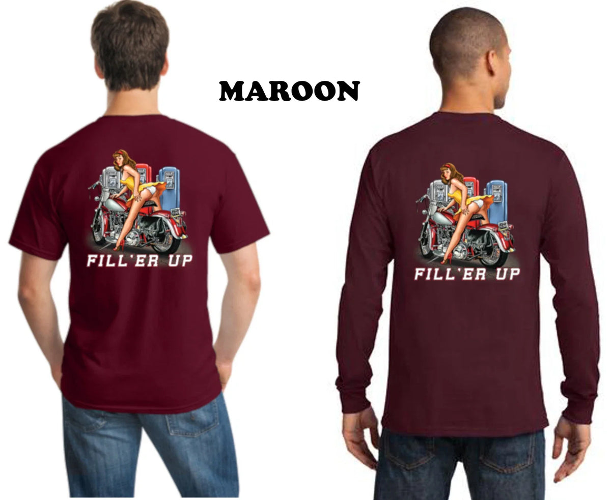 Biker Life Custom Chopper Scooter Sexy Girl On Classic Motorcycle Men's T Shirt Unisex