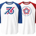 1976 American Bicentennial Retro unisex 3/4 sleeve raglan baseball tee Unisex