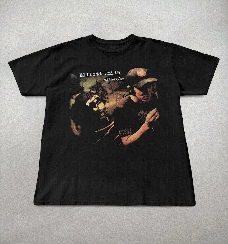 Elliott Smith Either or , Indie folk shirt, retro 90s graphic tee Unisex