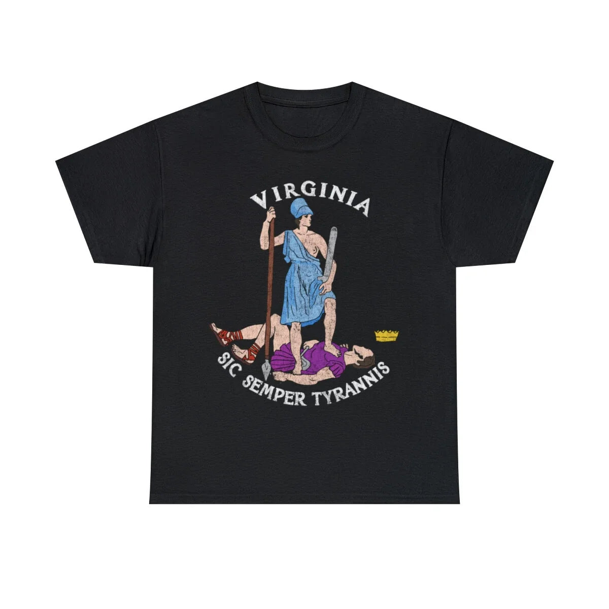 Retro Seal Of Virginia Sic Semper Tyrannis Graphic Tee Shirt, S-5XL Unisex