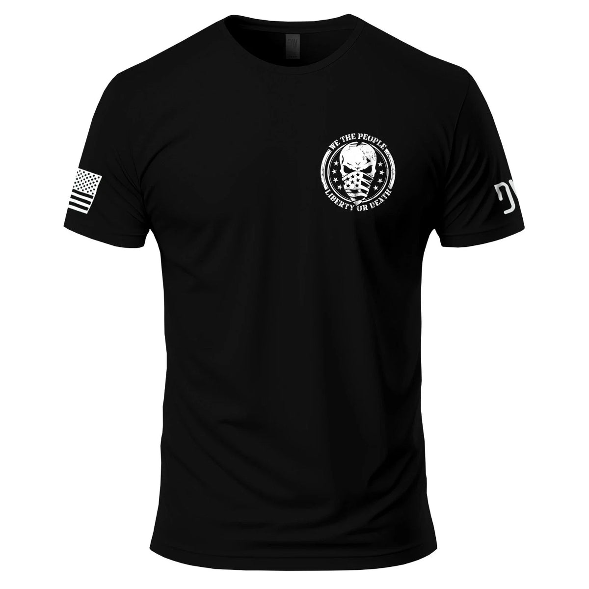 We The People Skull American Flag Patriotic Graphic Tee 100% Cotton S-3X Unisex