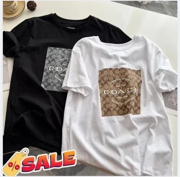NWT COACH Men's Women’s Unisex White black COTTON Unisex