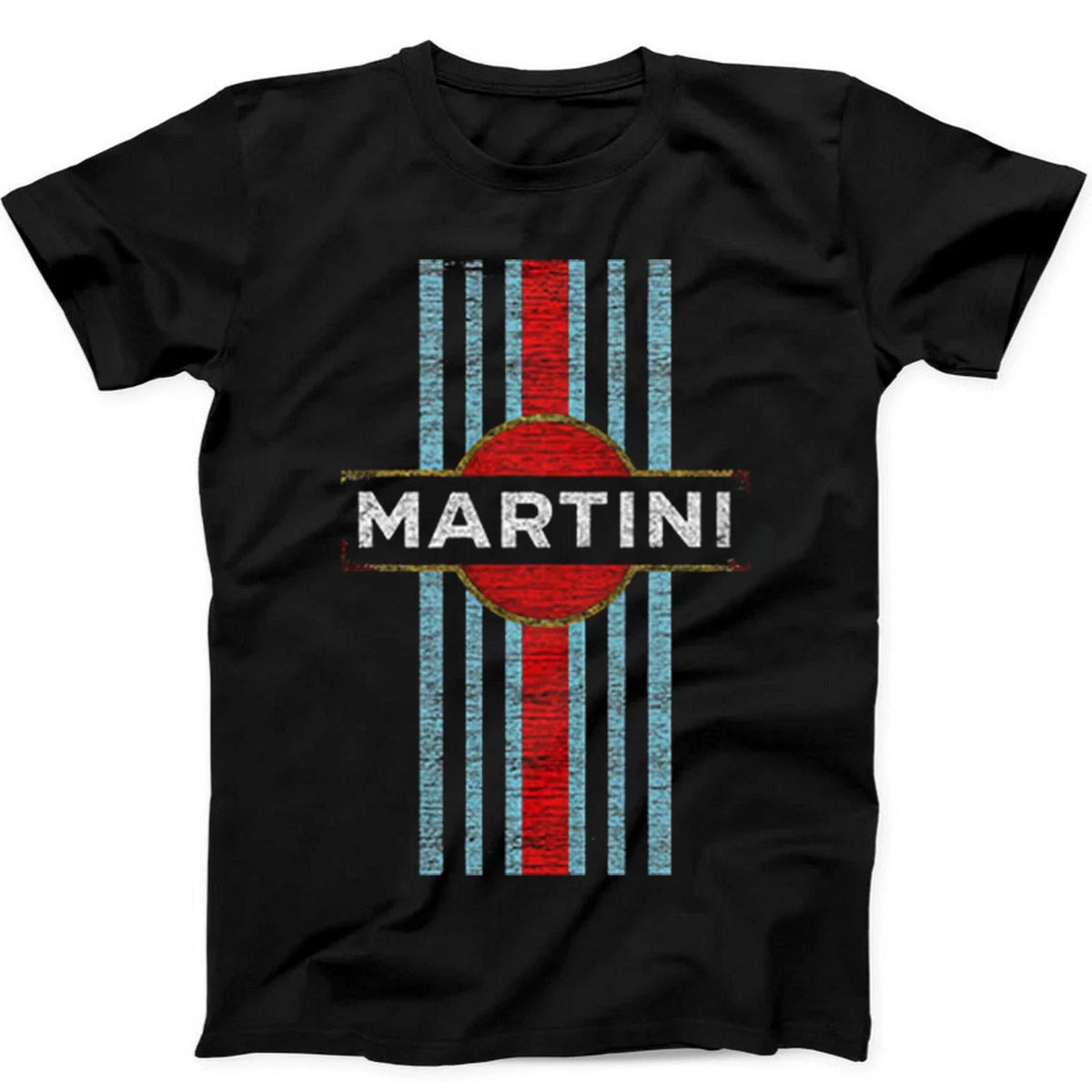 Retro Martini Racing Car Logo Retro Gift Tee Black T Shirt 484 Unisex