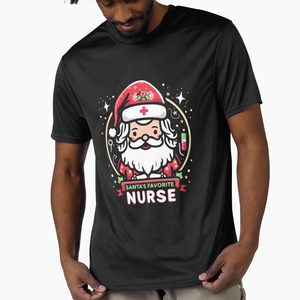 Santa's Favorite Nurse T-Shirt by PiXilustratoArt