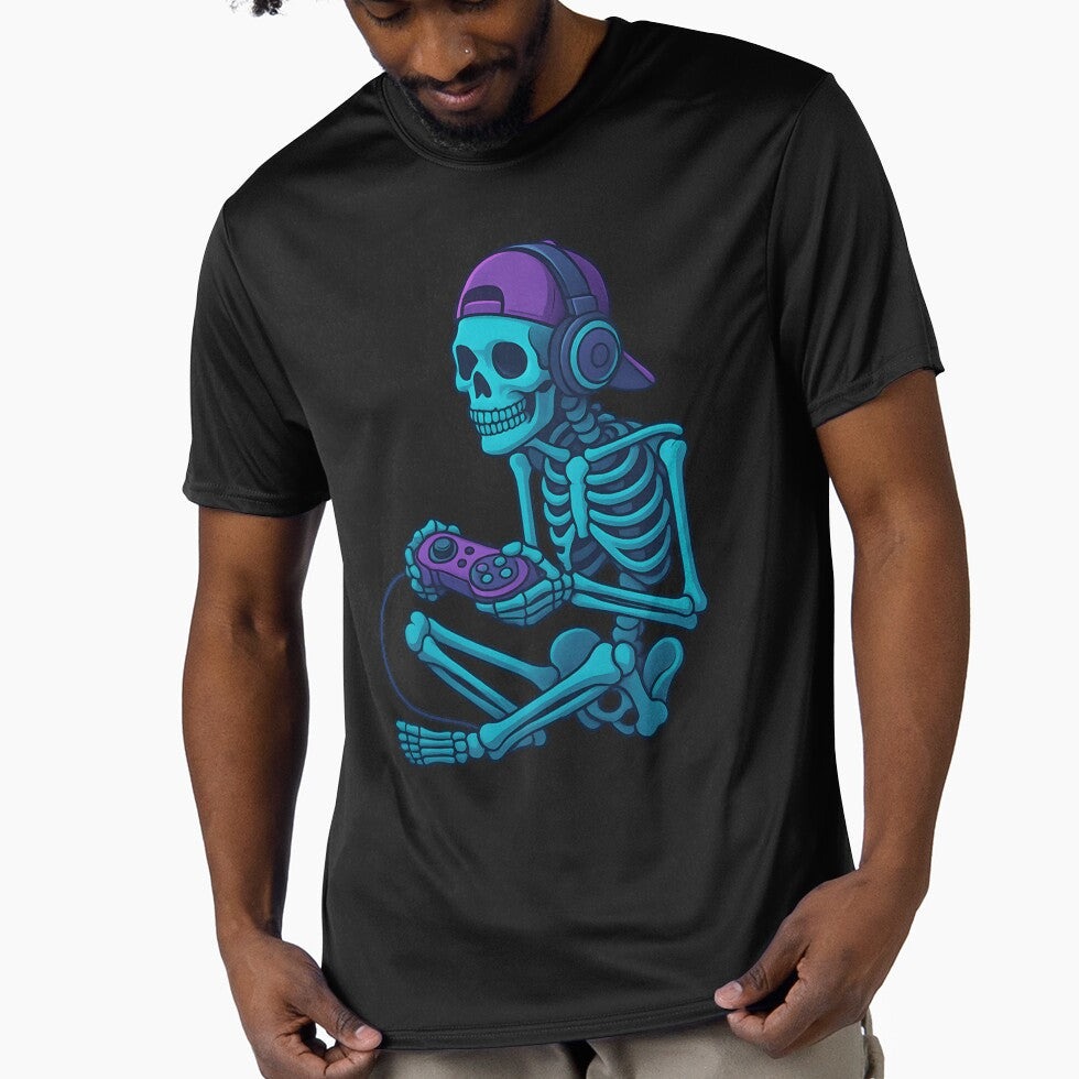 Funny Skeleton Video Game Halloween Gaming Gamer Boys Men by MarlaMaloneShop