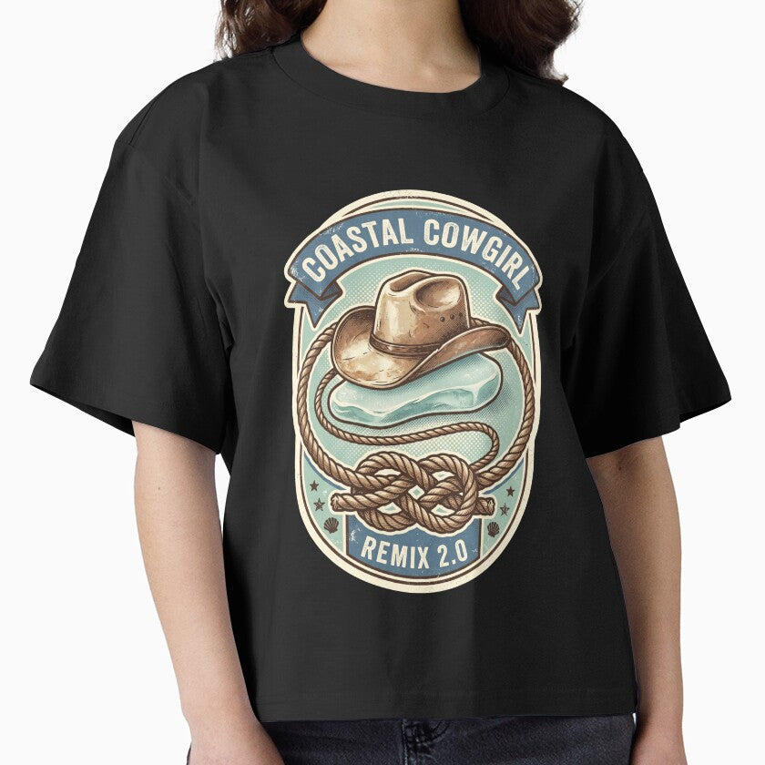 Coastal Cowgirl Remix 2.0 Shirt, Beach Western Aesthetic Tee, Cowboy Hat Coastal Vibes Graphic, Trendy Rodeo Beachcore Shirt, Cowgirl Summer Fashion by KAYJAY DESIGNS