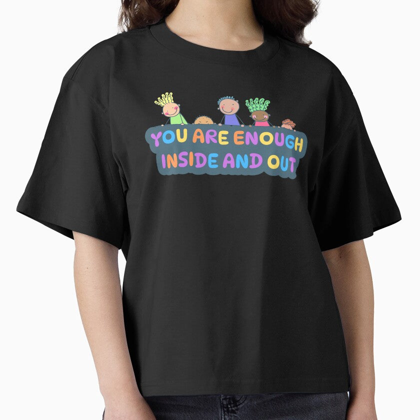 You Are Enough Inside And Out Retro Botanical Typography by thazinart