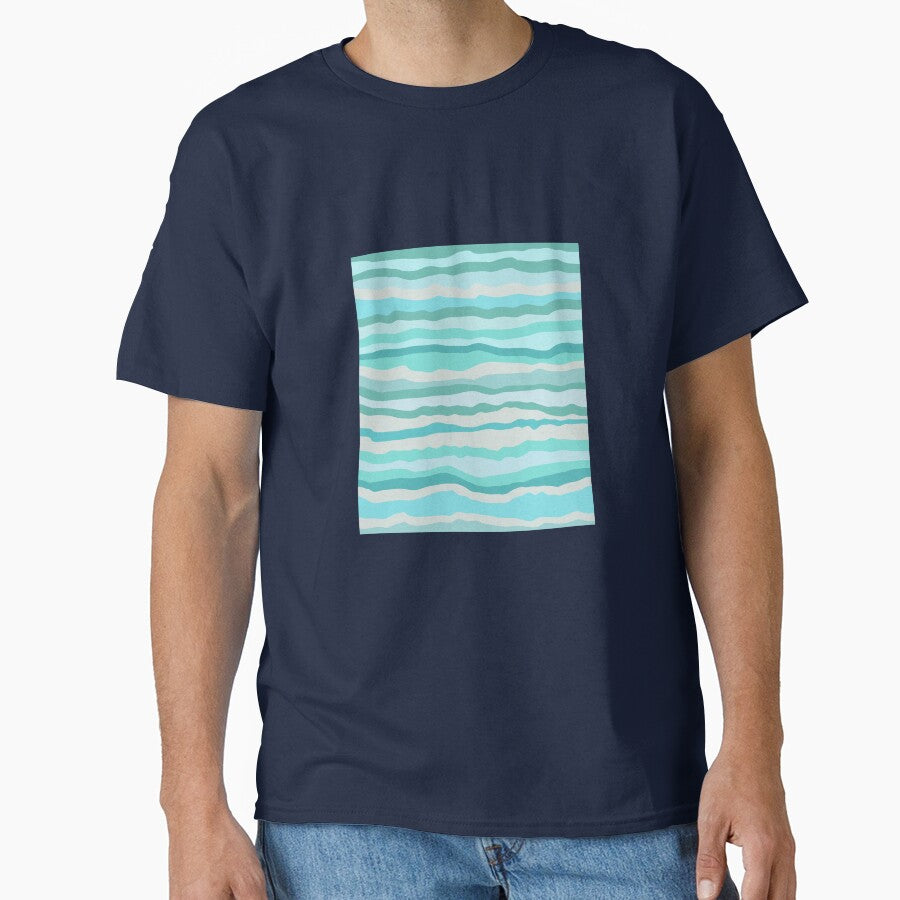Abstract Ocean Horizontal Lines Coastal Style Decor Beachy Vibes Art 1 of 4 by Beachy