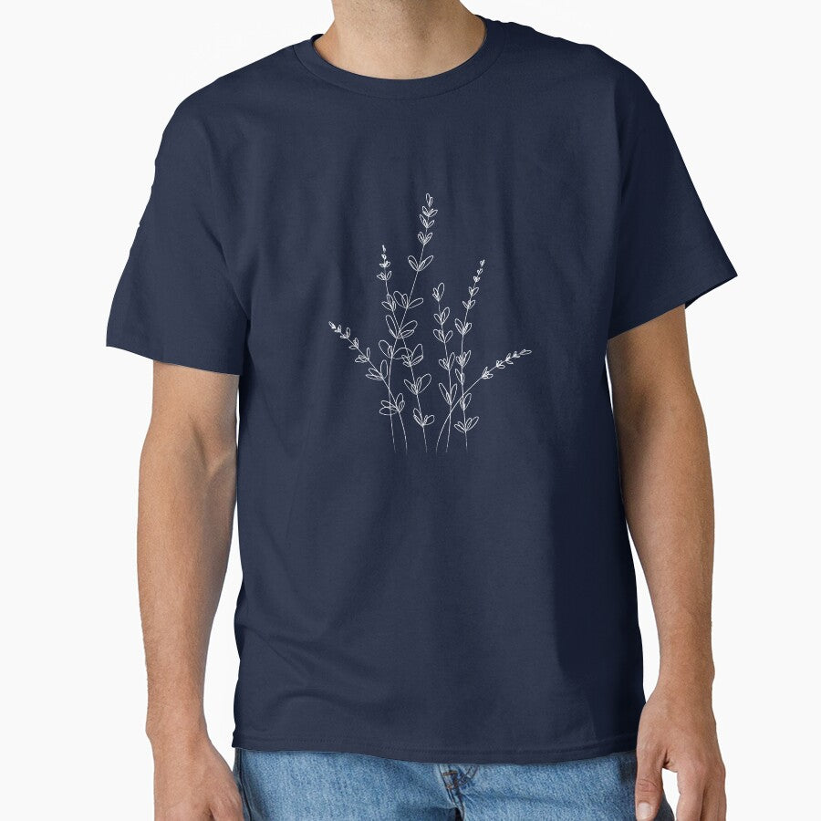 Wildflower Floral Art - White on Black by Rebecca Claire Designs