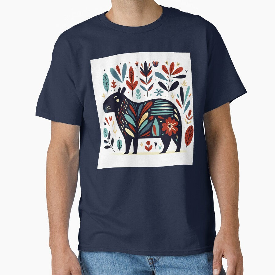 Cute Patterned Capybara - Scandinavian Folk Art by heidiannemorris © by FOLK ART FUSION