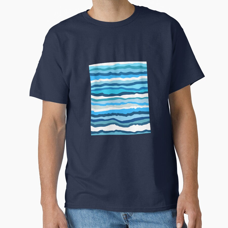 Ocean Abstract Horizontal Lines Beachy Vibes Beach House Decor Art 2 of 4 by Beachy