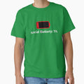 Social Battery 1% Low Battery Minimalist Funny Introvert Graphic by Sarvionstudio