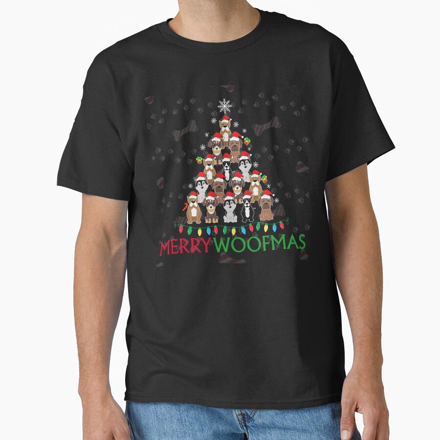 Merry Woofmas Cute Santa Dog Christmas tree Dog Lover Christmas Gift, Merry Christmas For dog lovers, Merry Woofmas: Matching Pajamas for Christmas by Dabbing Turtle Designs
