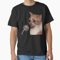 Crying Cat Microphone Meme (Black) - Crying Cat Meme Crying Cat Microphone Meme, Cat Meme, Crying Cat , Crying Cat Speech by CaptianCringe