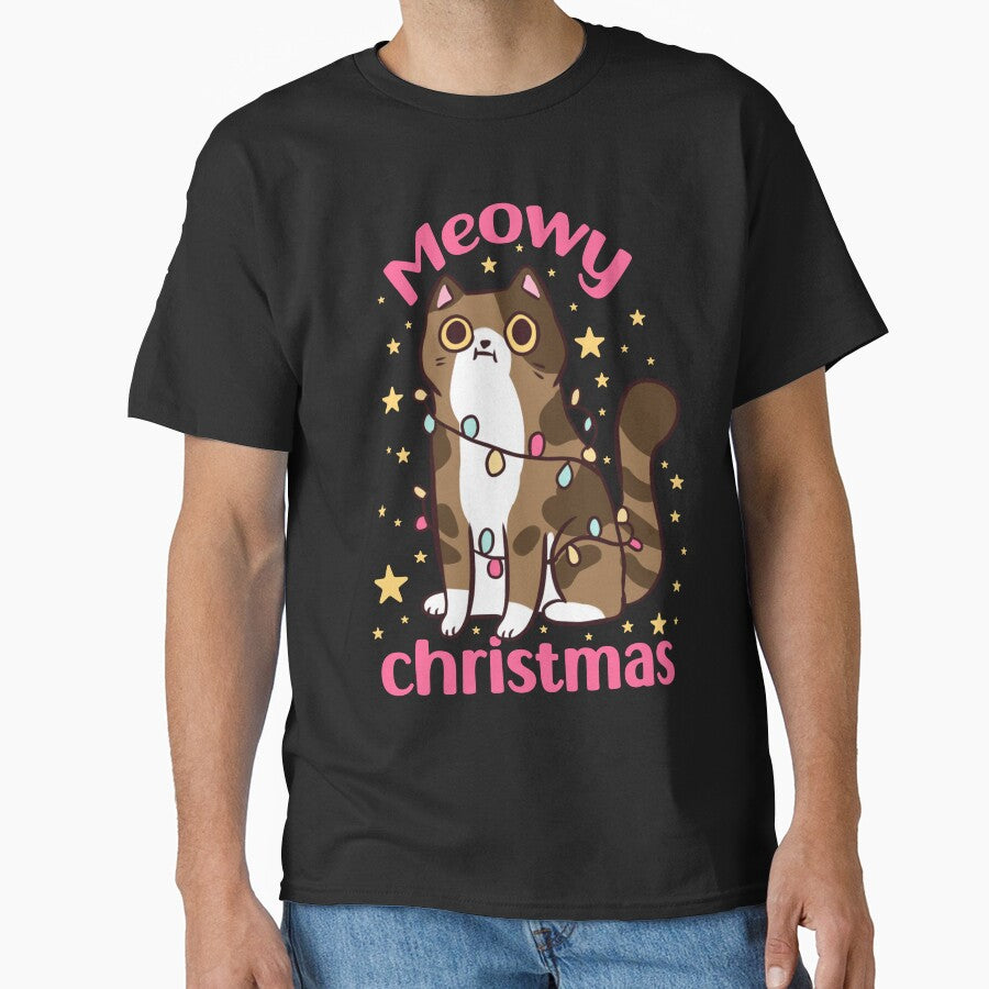 Meowy Christmas cute Christmas cat for cat lovers by Yarafantasyart