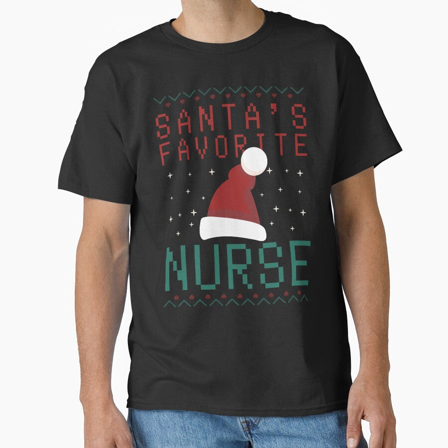 Santa's Favorite Nurse Christmas Nursing Funny Medical Xmas Gift by artworkathome