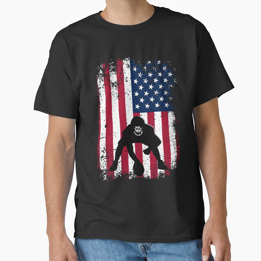 American Football Lineman Offensive Player VIntageUS Flag by Get A Wear  Shop