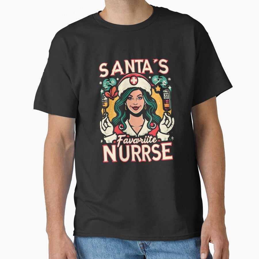 Nurse: Santa's Top Pick T-Shirt by PiXilustratoArt