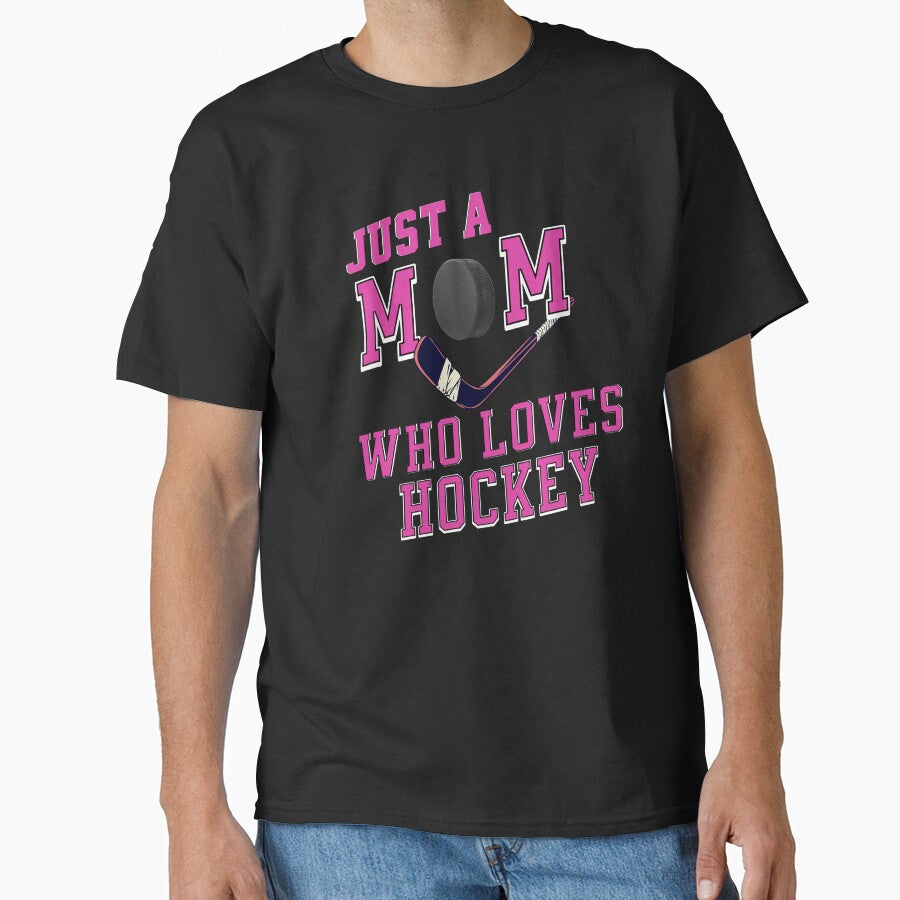 Mothers Day, Just a Mom Who Loves Hockey Design by LovelyHappyGift
