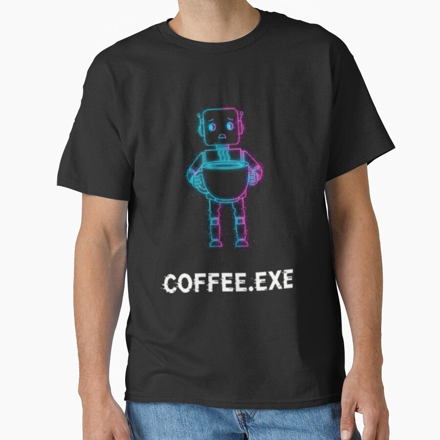 Coffee.exe – Funny Programmer Robot Cyberpunk Design by trend-forge