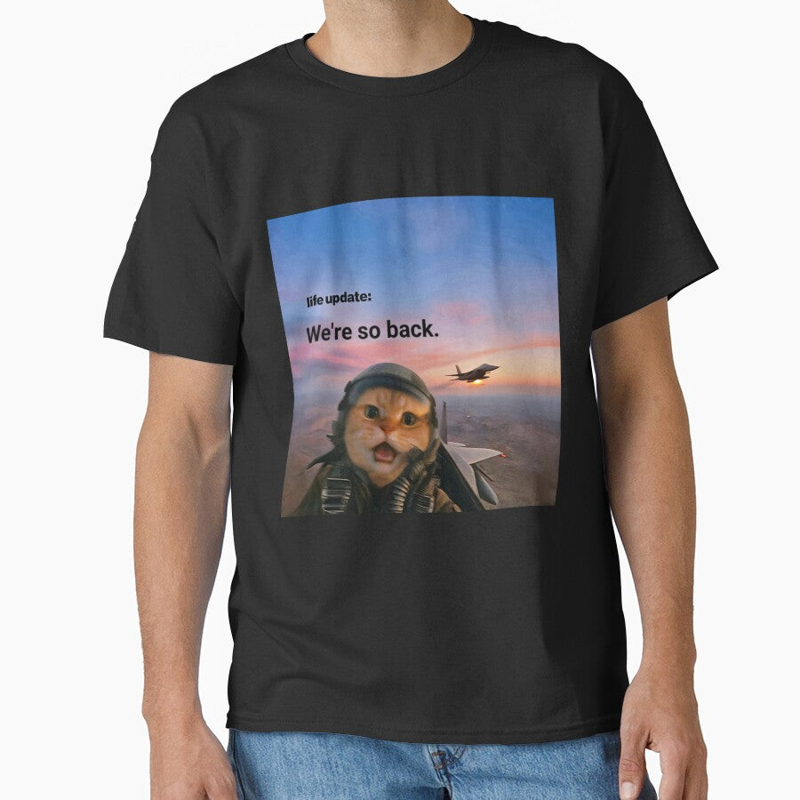 Life Update: We're So Back — Funny Cat Pilot Shirt by Weirdly_Worn